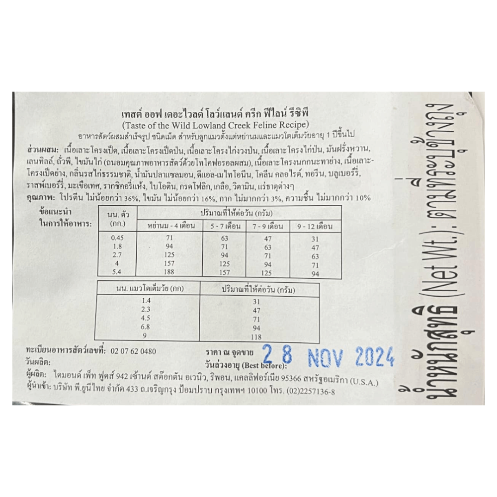 อาหารแมว เทสต์ ออฟ เดอะ ไวลด์ สูตรนกกระทาย่าง และเป็ดย่าง สำหรับแมวกินยาก (680กรัมx2)_5